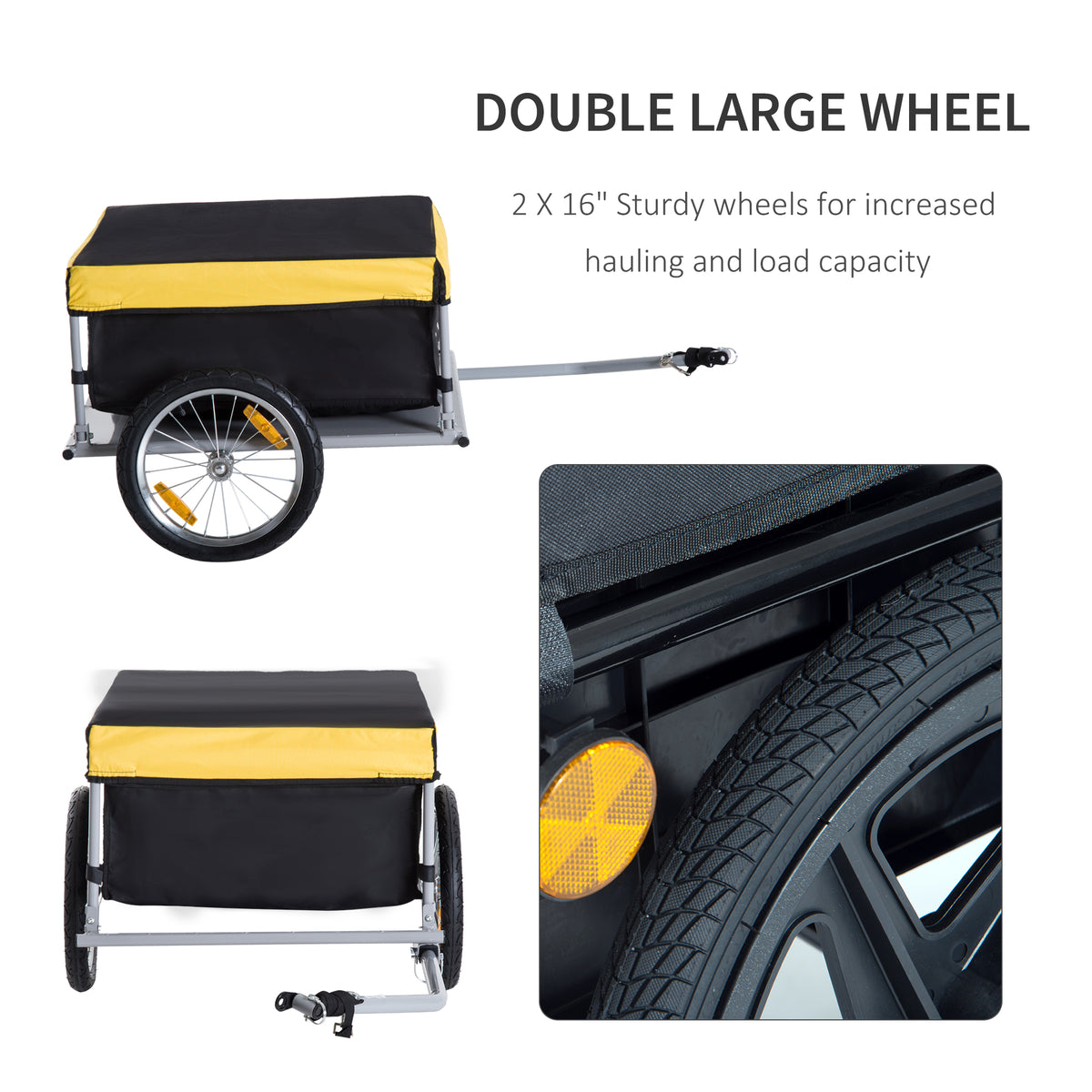Bicycle Bike Cargo Trailer Garden Utility Cart Carrier Tool Yellow