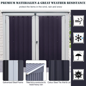 5ft x 3ft Outdoor Garbage Bin Storage Shed with Lockable Doors and Lid, Outside Storage Shed for Trash Can, Black