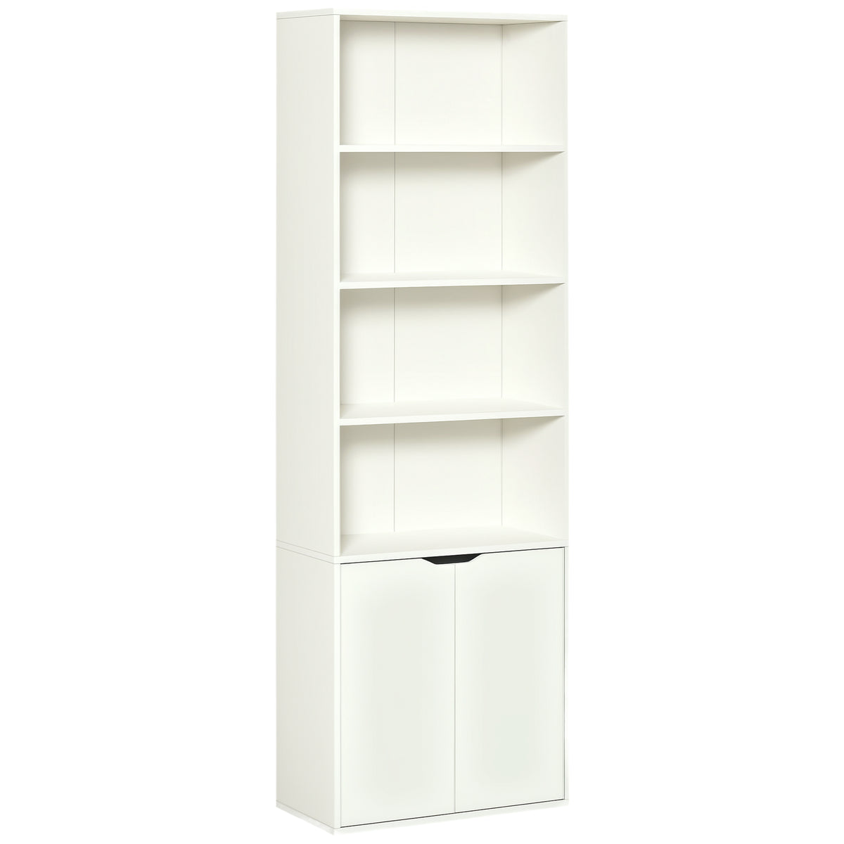 4-Tier Open Bookshelf with Doors Modern Home Office Bookcase Storage Cabinet for Living Room Bathroom – view 8