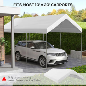 10 x 20ft Carport Replacement Canopy, UV Resistant Garage Car Cover with Ball Bungee Cords, Dark Grey – view 10