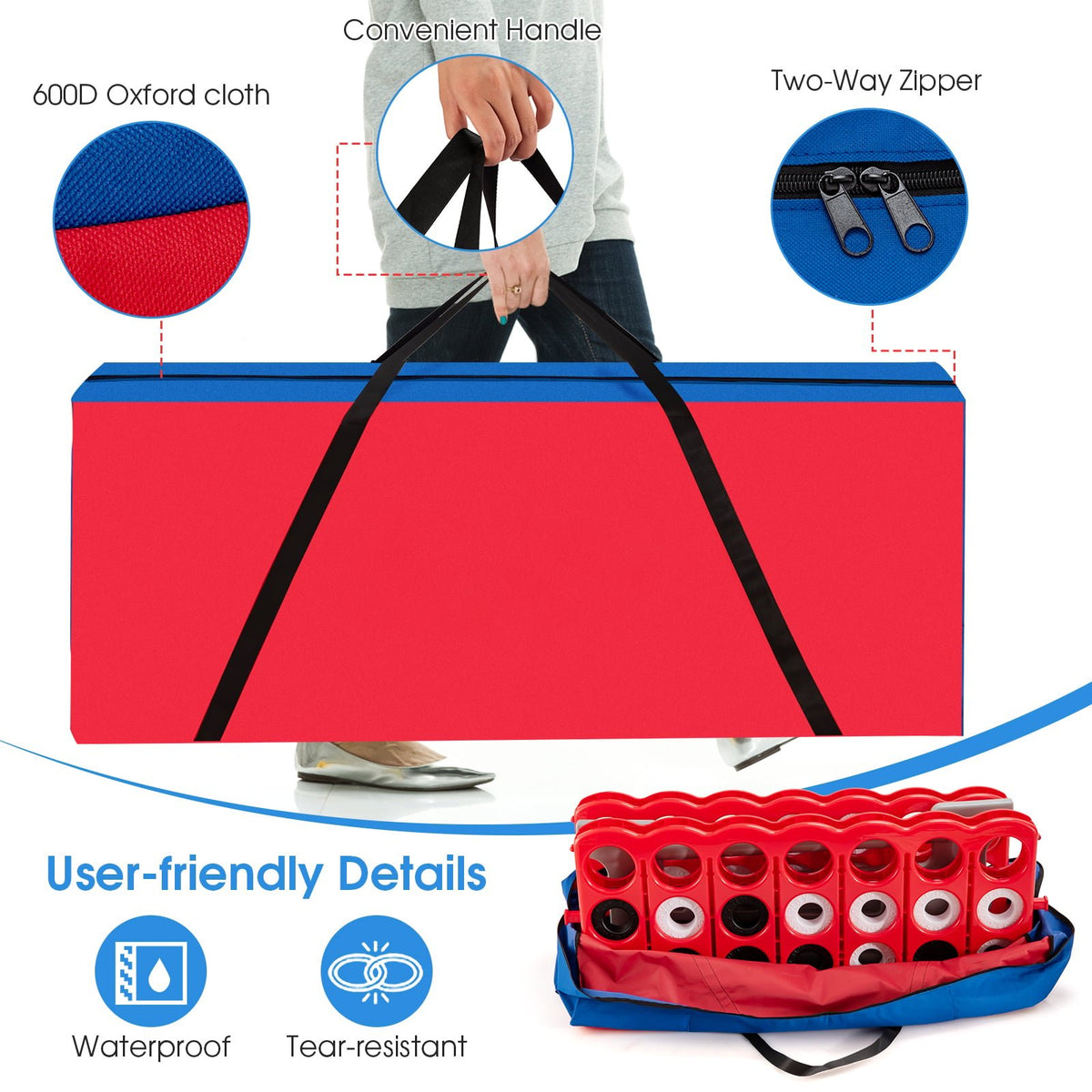Giant 4 in A Row Storage Carrying Bag for Jumbo 4-to-Score Game Set Only Bag view 3