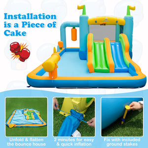 Giant Inflatable Water Slide for Backyard Kids Aged 3-10 Years with 735W Blower view 7