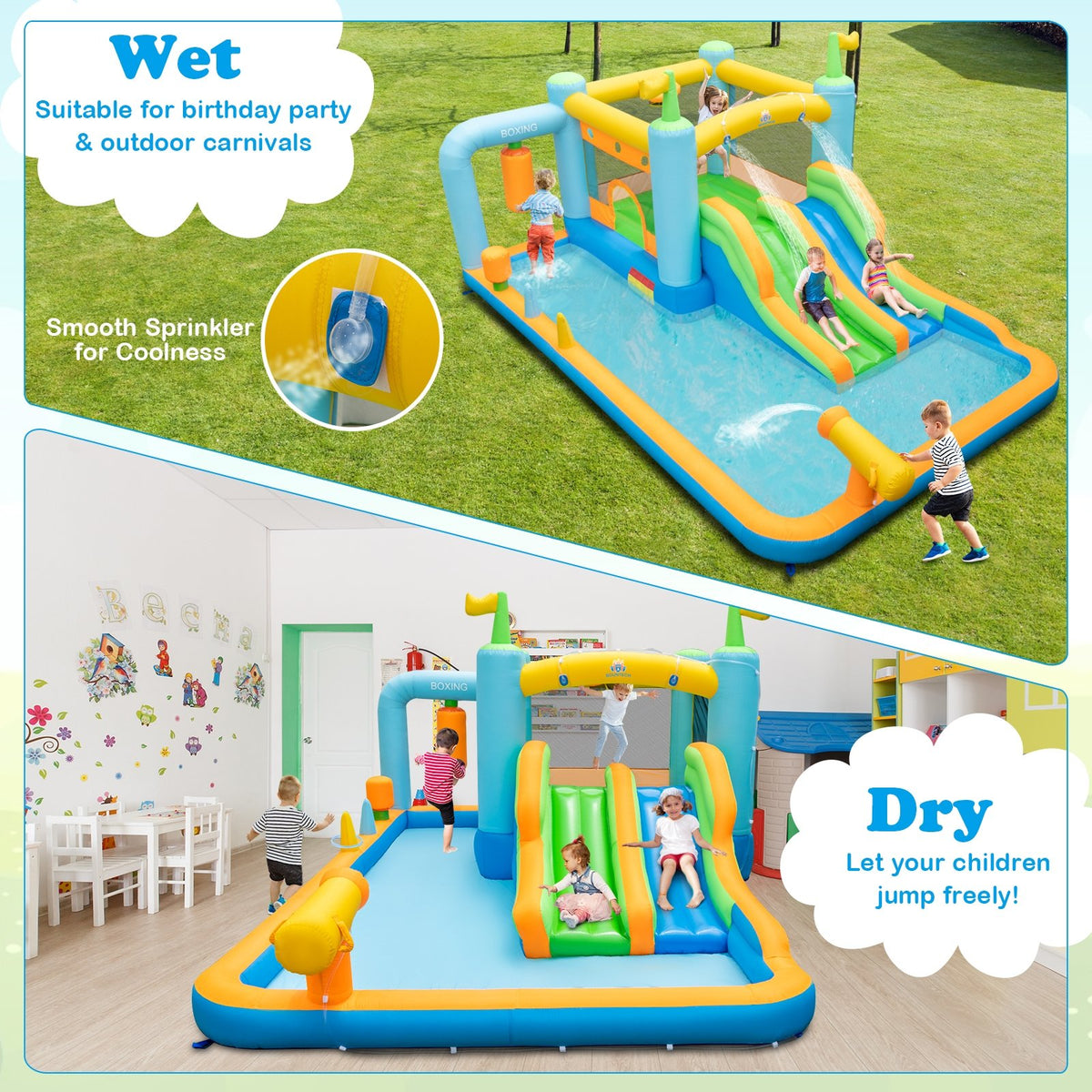 Giant Inflatable Water Slide for Kids Aged 3-10 Years (without Blower) view 2