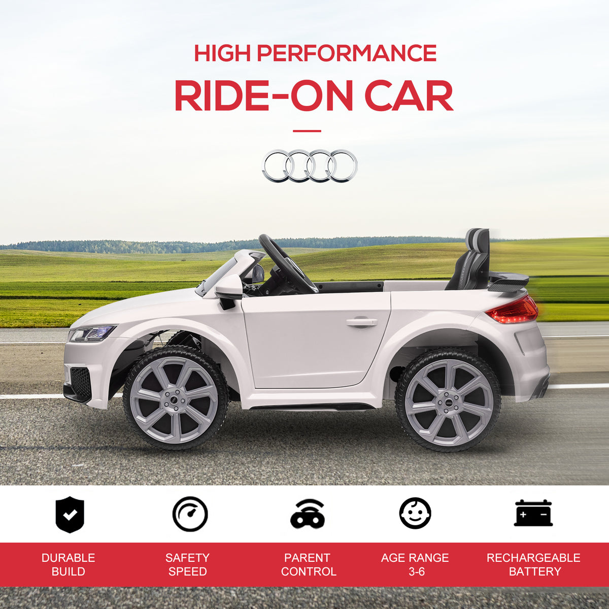 Aosom Officially Licensed Kids Ride-On Car 6V Battery Powered Vehicle Perfect Gift For Kids with Remote Control, Suspension Wheel, Adjustable Speed