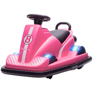 Qaba Bumper Car for Kids, 6V Battery Powered Bumping Car with 360 Degree Spin, Dual Motors, Music, for 3-8 Years
