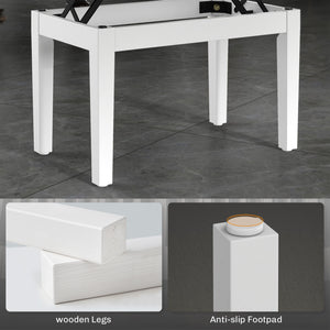 Adjustable Piano Bench with Storage and Soft PU Leather Padded, with Enough Music Storage Design, White