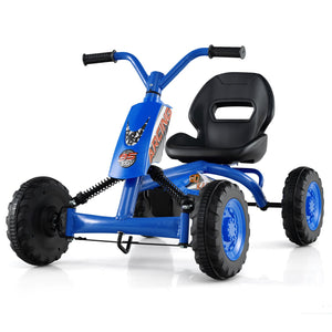 Go Kart for Kids 4 Wheel with Steering Handlebars and Adjustable Seat-Navy view 4