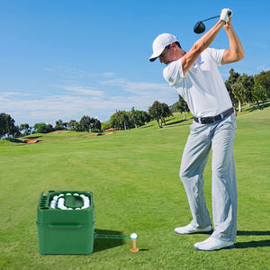 Golf Ball Dispenser 6-Club Holder & 50-Ball Capacity for Beginner Advanced Golfer view 2
