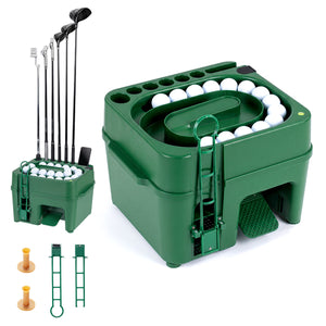 Golf Ball Dispenser 6-Club Holder & 50-Ball Capacity for Beginner Advanced Golfer view 4