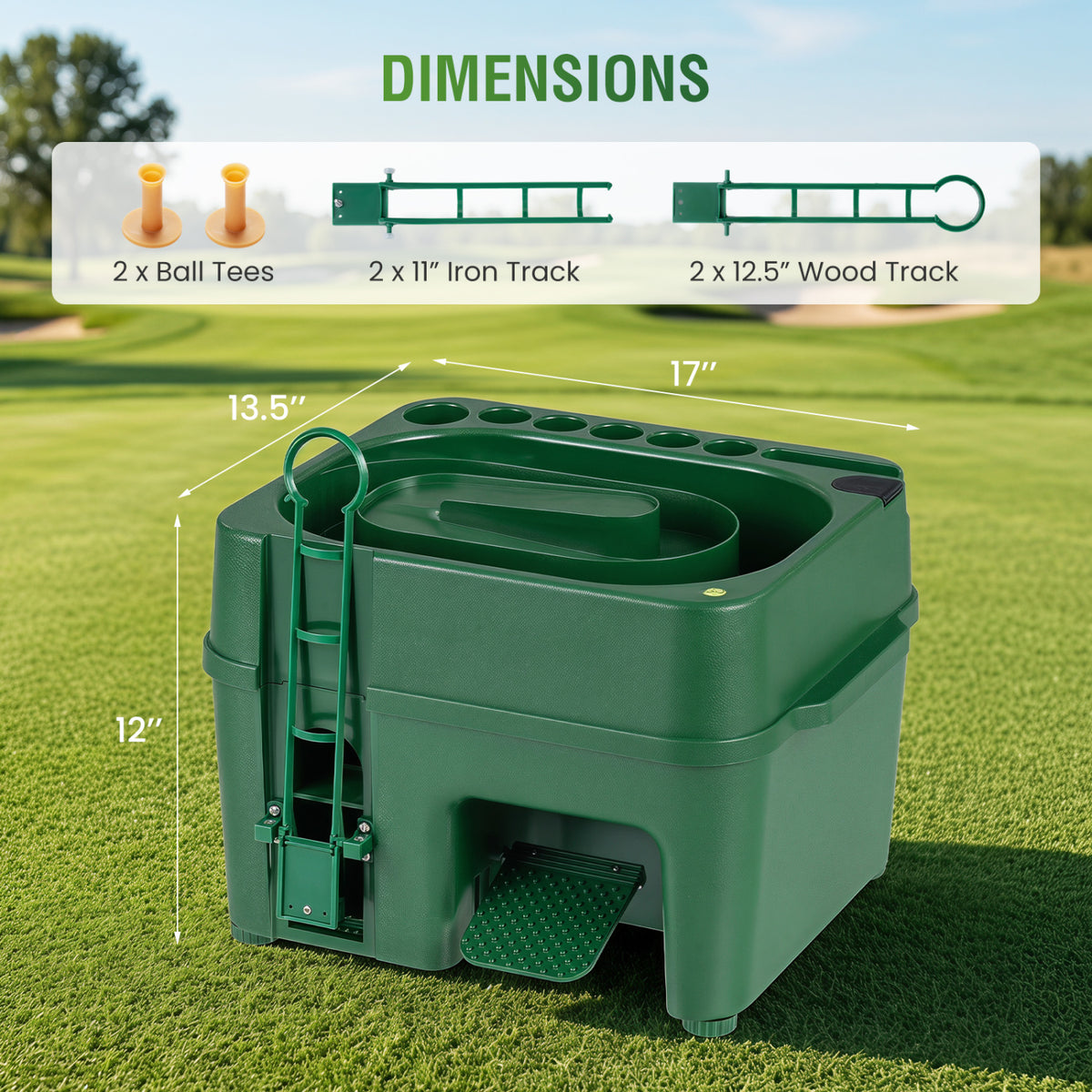 Golf Ball Dispenser 6-Club Holder & 50-Ball Capacity for Beginner Advanced Golfer view 5