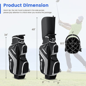 Golf Cart Bag with 14 Way Top Dividers-Gray view 5