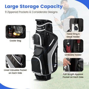 Golf Cart Bag with 14 Way Top Dividers-Gray view 6