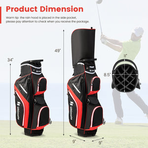 Golf Cart Bag with 14 Way Top Dividers-Red view 5