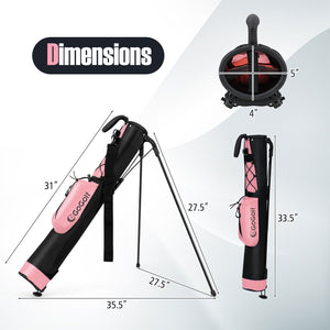 Golf Stand Bag Lightweight Golf Bag for The Driving Range-Pink view 3