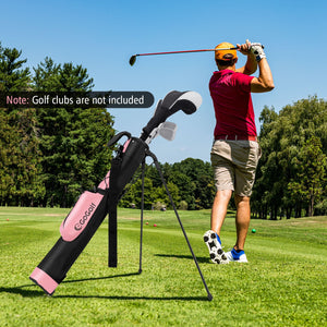 Golf Stand Bag Lightweight Golf Bag for The Driving Range-Pink view 4