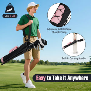 Golf Stand Bag Lightweight Golf Bag for The Driving Range-Pink view 7