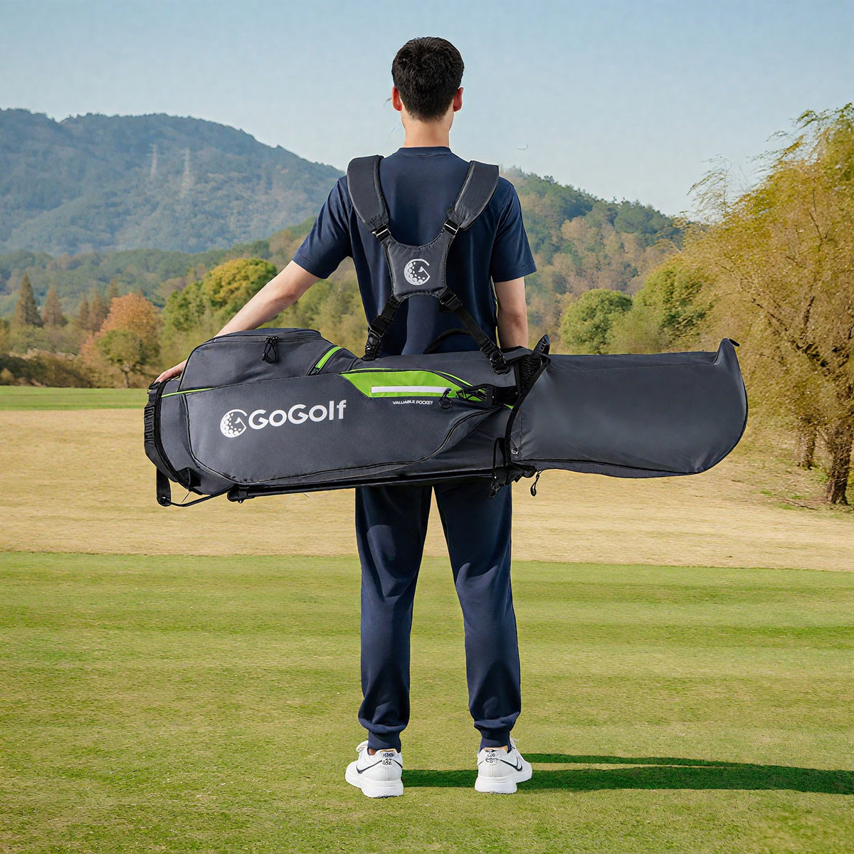 Golf Stand Bag Lightweight Golf Bag with 8 Way Top Dividers and 5 Zippered Pockets-Gray view 2