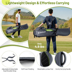 Golf Stand Bag Lightweight Golf Bag with 8 Way Top Dividers and 5 Zippered Pockets-Gray view 8