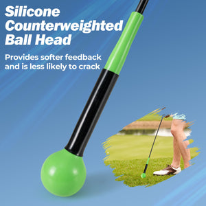 Golf Swing Trainer Aid 47inch/40inch/31.5inch Warm-up Practice Stick with Weighted Head for Grip-Green view 7