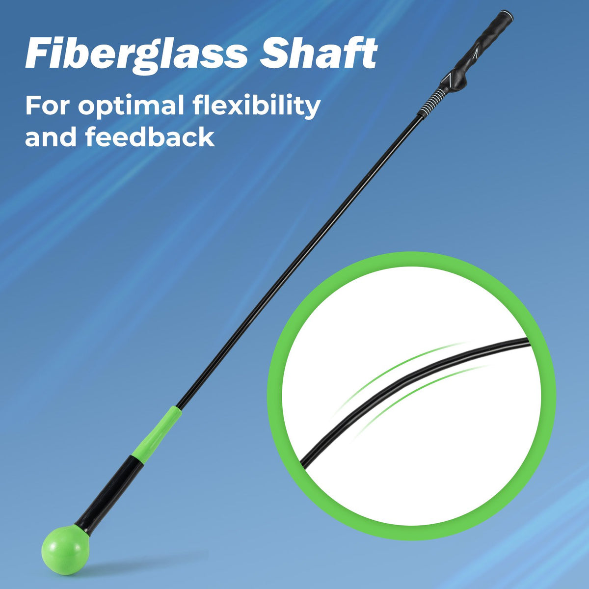 Golf Swing Trainer Aid 47inch/40inch/31.5inch Warm-up Practice Stick with Weighted Head for Grip-Green view 8