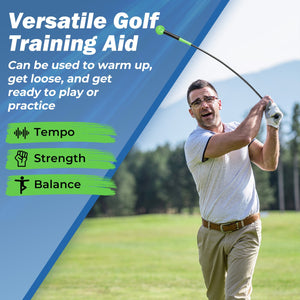 Golf Swing Trainer Aid 47inch/40inch/31.5inch Warm-up Practice Stick with Weighted Head for Grip-Green view 9