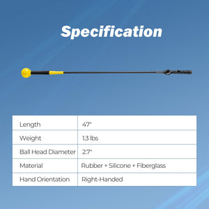 Golf Swing Trainer Aid 47inch/40inch/31.5inch Warm-up Practice Stick with Weighted Head for Grip-Yellow view 5