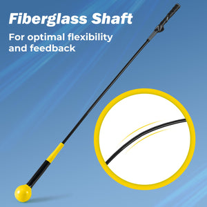 Golf Swing Trainer Aid 47inch/40inch/31.5inch Warm-up Practice Stick with Weighted Head for Grip-Yellow view 8