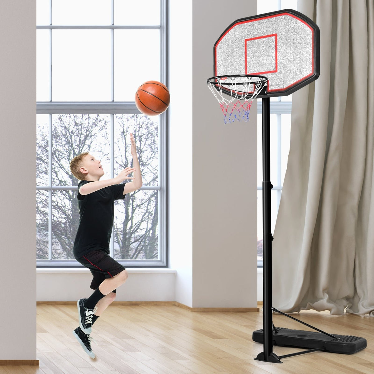 43 Inch Indoor Outdoor Height Adjustable Basketball Hoop view 6