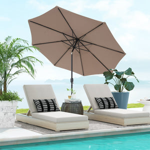 10 Feet Outdoor Patio Umbrella with Tilt Adjustment and Crank-Tan view 2