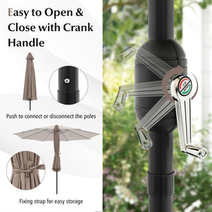 10 Feet Outdoor Patio Umbrella with Tilt Adjustment and Crank-Tan view 8