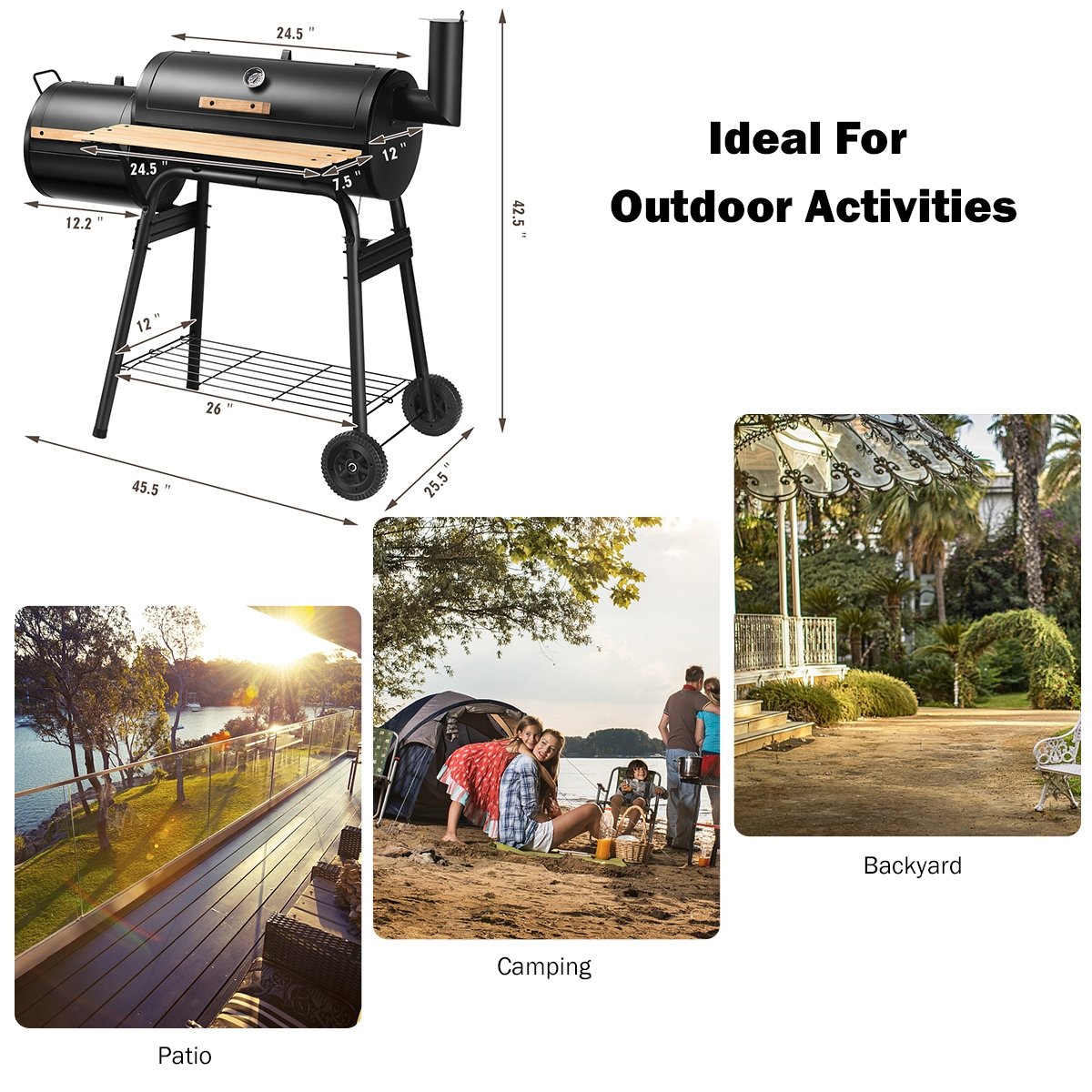 Outdoor BBQ Grill Barbecue Pit Patio Cooker view 4
