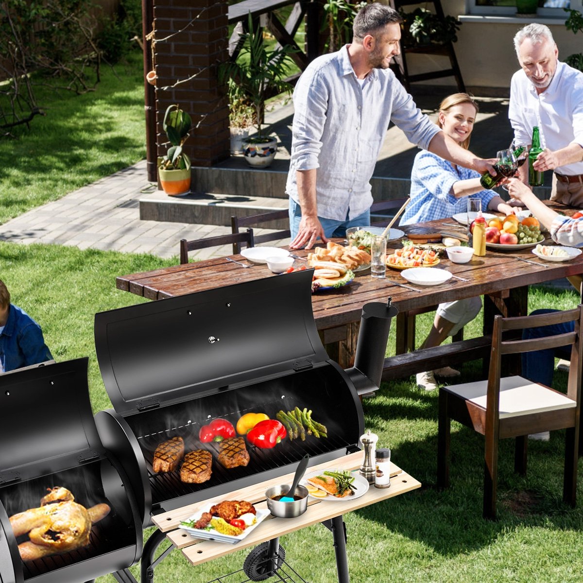 Outdoor BBQ Grill Barbecue Pit Patio Cooker view 6