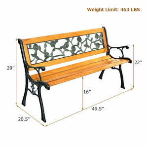 49 1/2 Inch Patio Park Garden Porch Chair Bench view 5