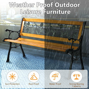 49 1/2 Inch Patio Park Garden Porch Chair Bench view 7