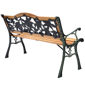 Outdoor Cast Iron Patio Bench Rose view 8