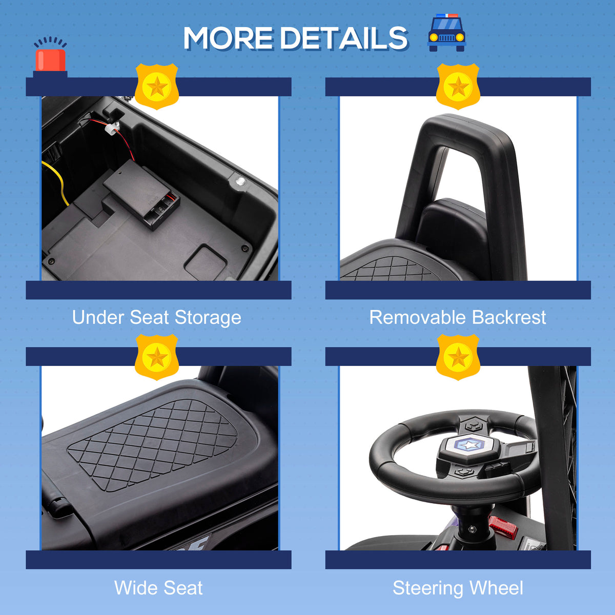 Aosom Kids Ride On Sliding Car with Hidden Under Seat Storage, Foot-to-Floor Design