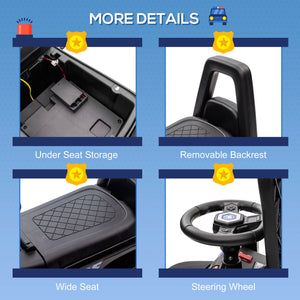 Aosom Kids Ride On Sliding Car with Hidden Under Seat Storage, Foot-to-Floor Design