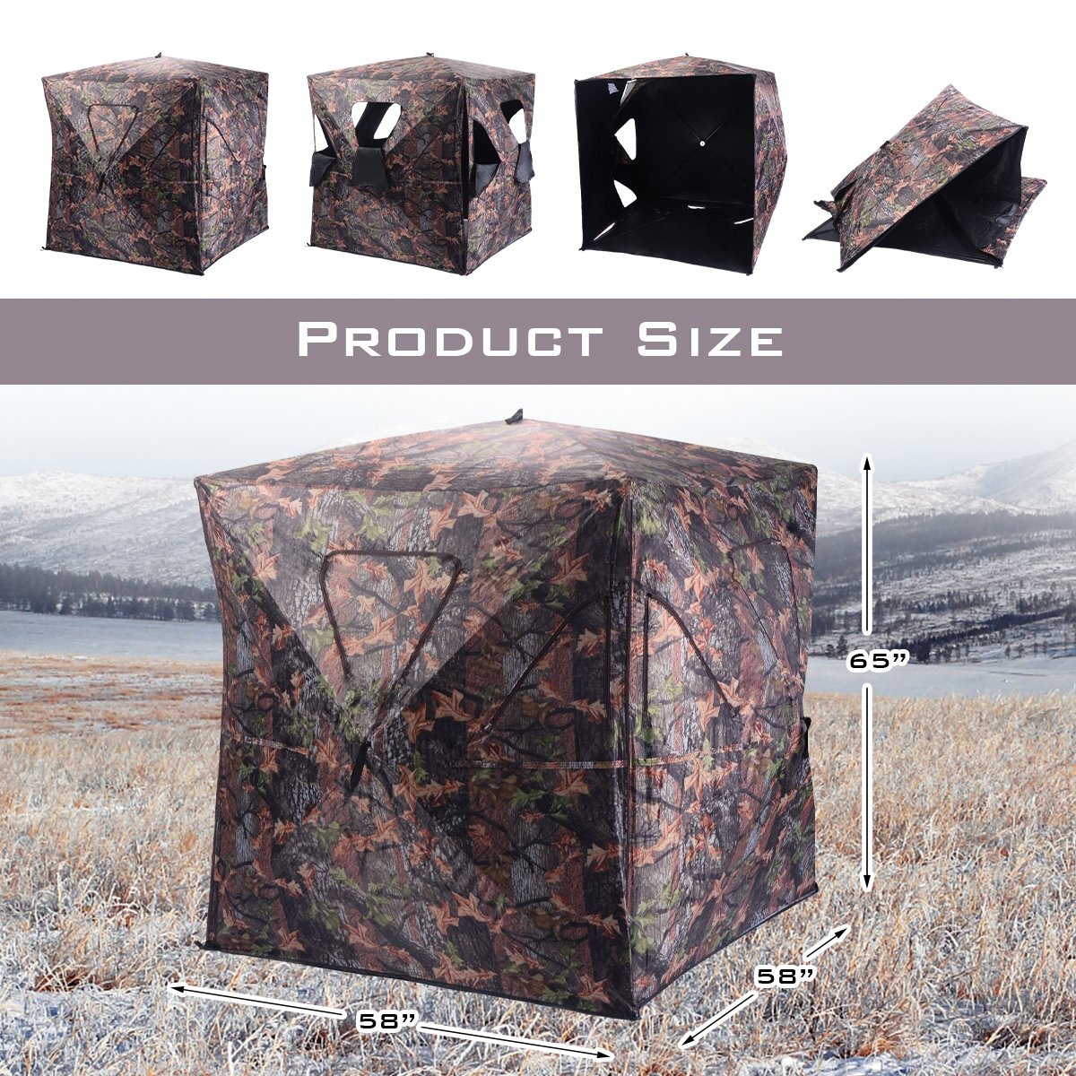 Ground Hunting Blind Portable Deer Pop Up Camo Hunter view 5