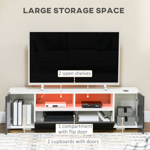 TV Stand for TVs up to 60", TV Unit with LED Lights, Storage Shelves and Cupboards, 53.9" x 13.8" x 16.5" – view 5