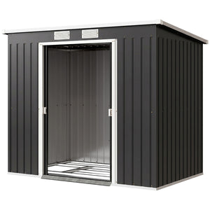 7' x 4' Galvanised Steel Garden Shed, with Foundation Kit - Green – view 8