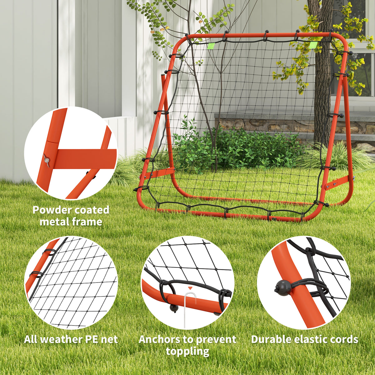 Soozier Volleyball Rebounder Net, Adjustable Soccer Rebounder, Baseball Volleyball Training Equipment Aid