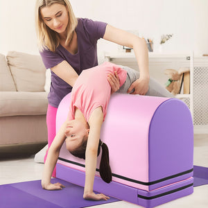 Gymnastics Vaulting Box with Detachable Mat Carrying Handle for Kids-Purple view 3