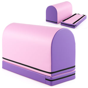 Gymnastics Vaulting Box with Detachable Mat Carrying Handle for Kids-Purple view 4