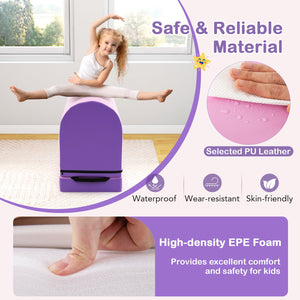 Gymnastics Vaulting Box with Detachable Mat Carrying Handle for Kids-Purple view 8