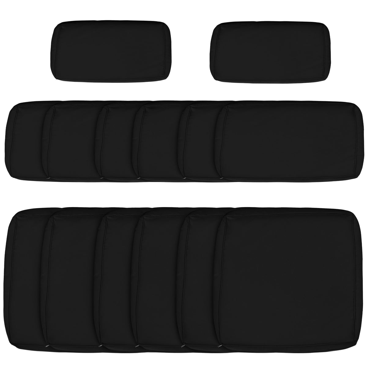 Outdoor 14pc Patio Rattan Sofa Set Cushion Polyester Cover Replacement Set - No Cushion Included Beige