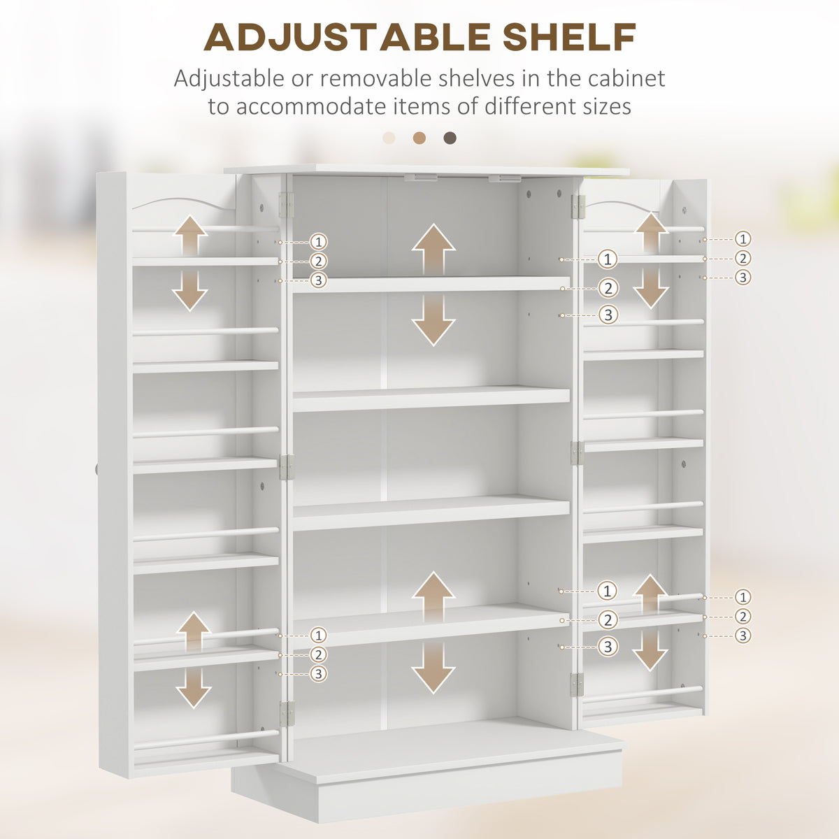 Freestanding Pantry Cabinet 41 Inch Kitchen Pantry with Spice Racks and Adjustable Shelves for Home Use – view 9