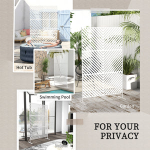 6.5FT Decorative Outdoor Divider, Metal Privacy Screen with Stand, Triangle Style, Black – view 12