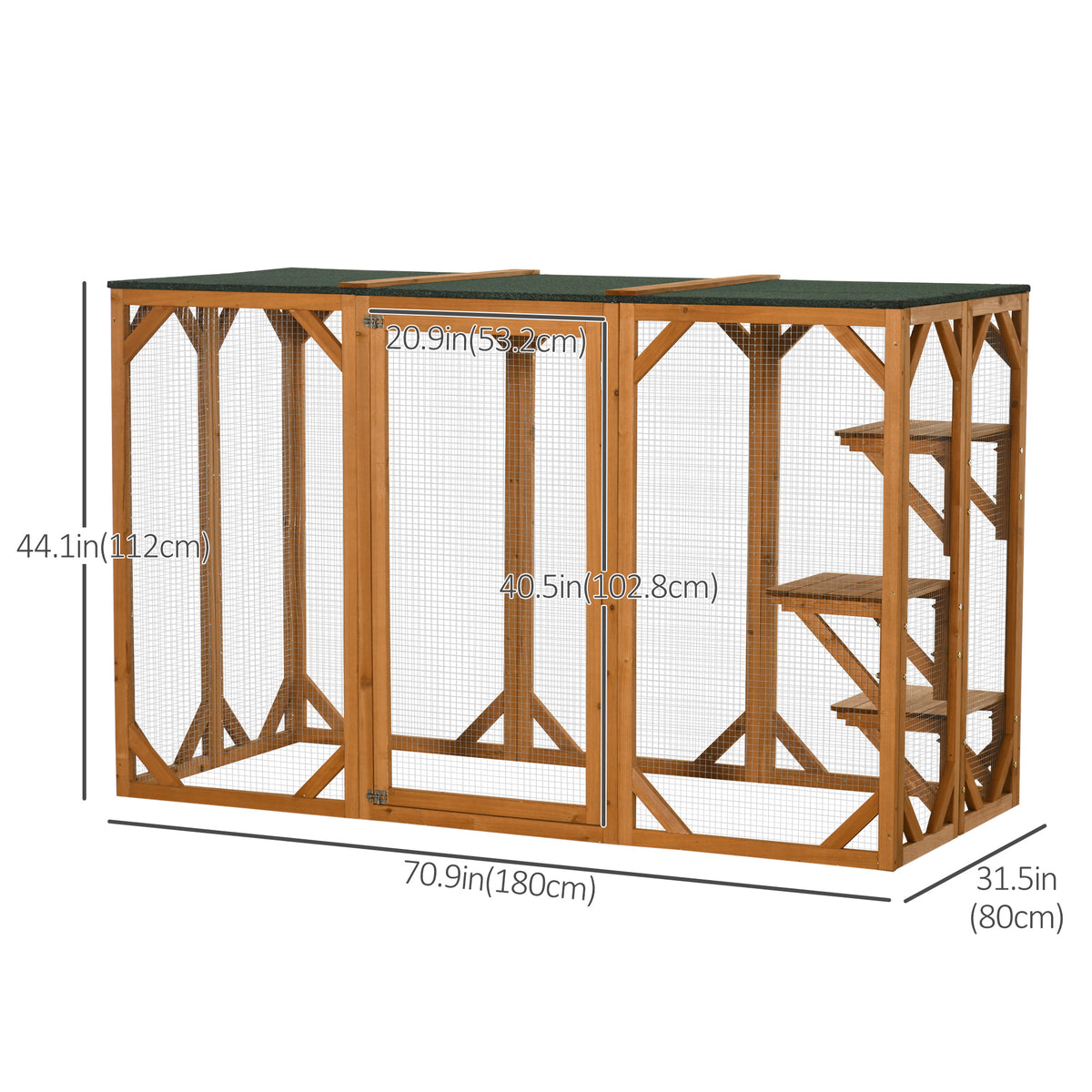 71"L Catio Outdoor Cat Enclosure, Indoor Cat Cage, Pet House, Small Animal Hutch for 1-2 Rabbit, Kitten – view 16