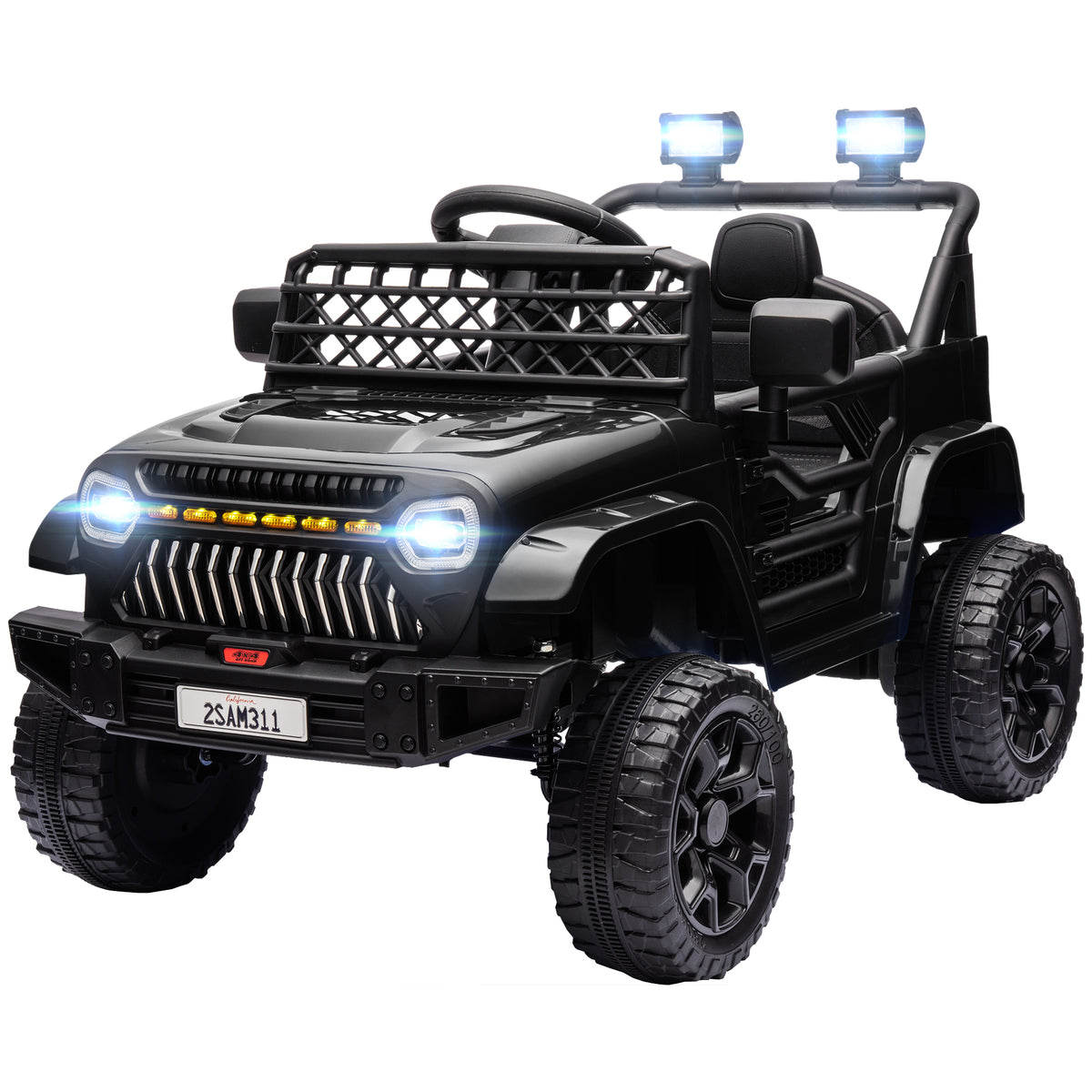 Qaba 12V Ride on Truck, Electric Car for Kids with Remote Control, Suspension, 3 Speeds, USB Music Headlights