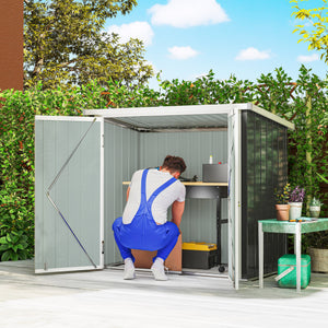5x3 Metal Garden Storage Shed with Double Door, Durable Metal Shed for Garden, Patio, Lawn, Black